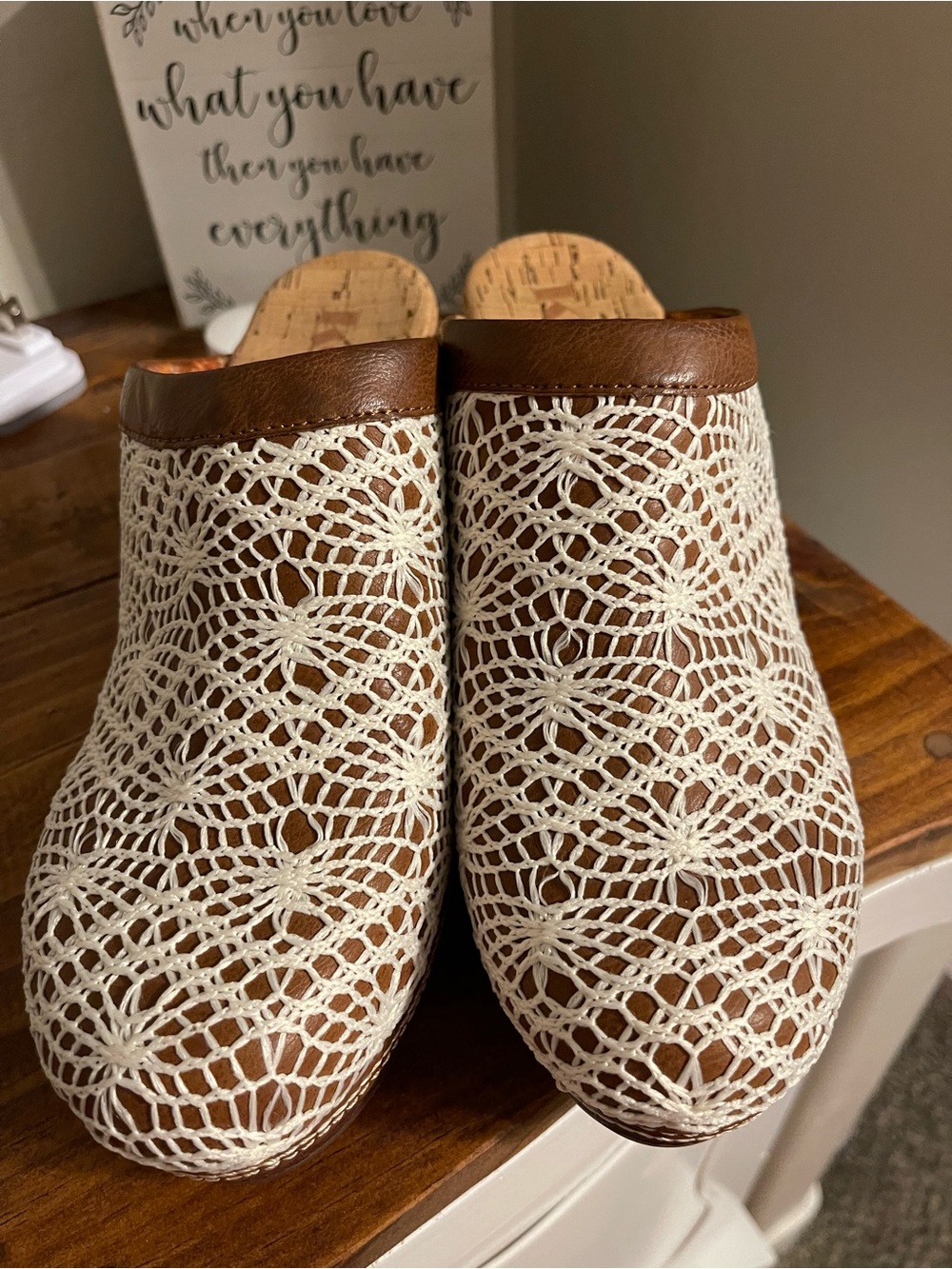 Kork-Ease Crochet Mules Clogs